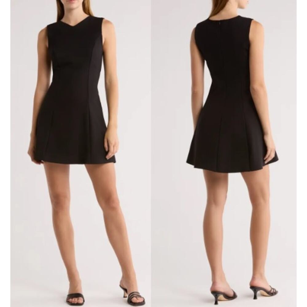 Reformation Ava Mini Dress Black Sleeveless Medium